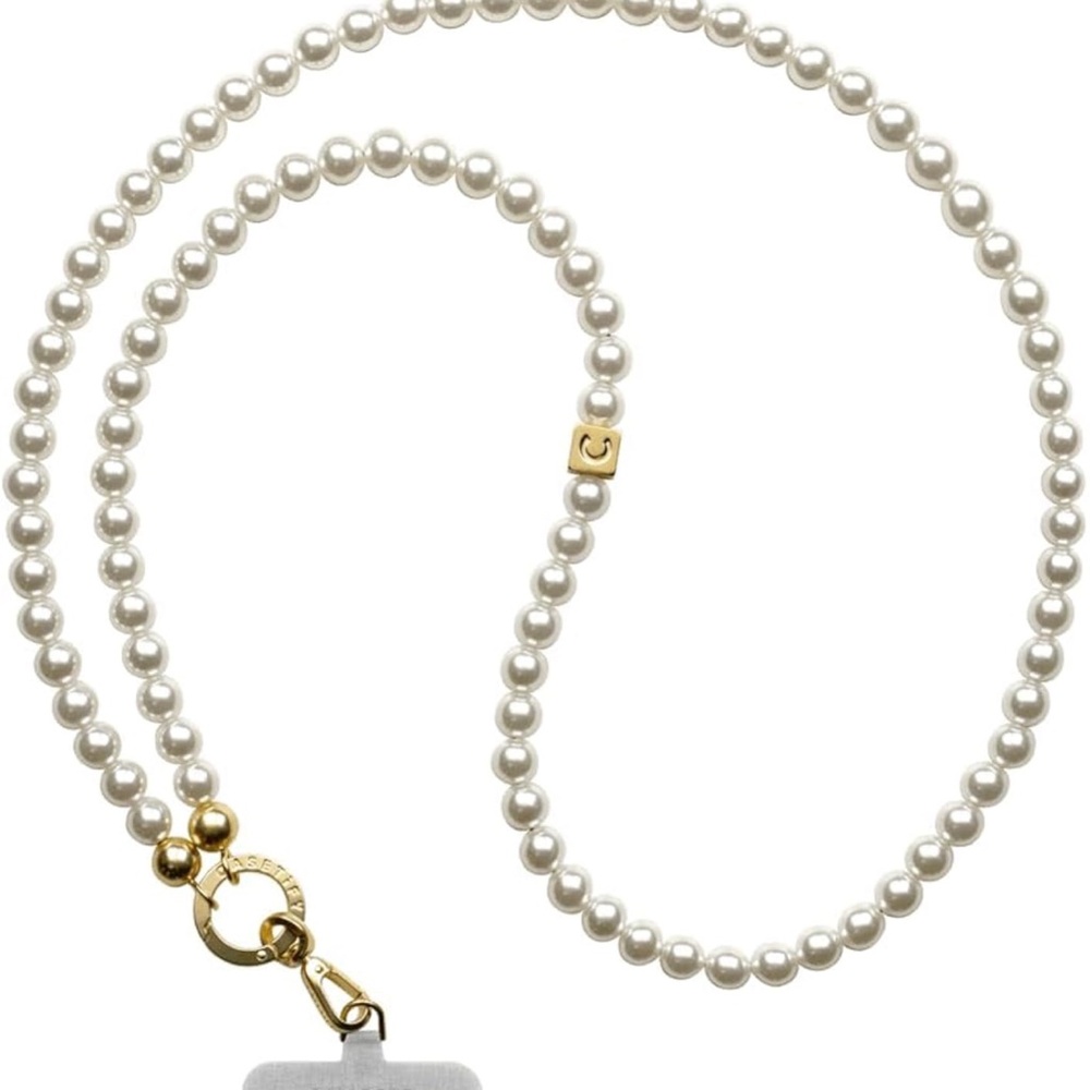 Casetify Pearl Chain crossbody strap phone